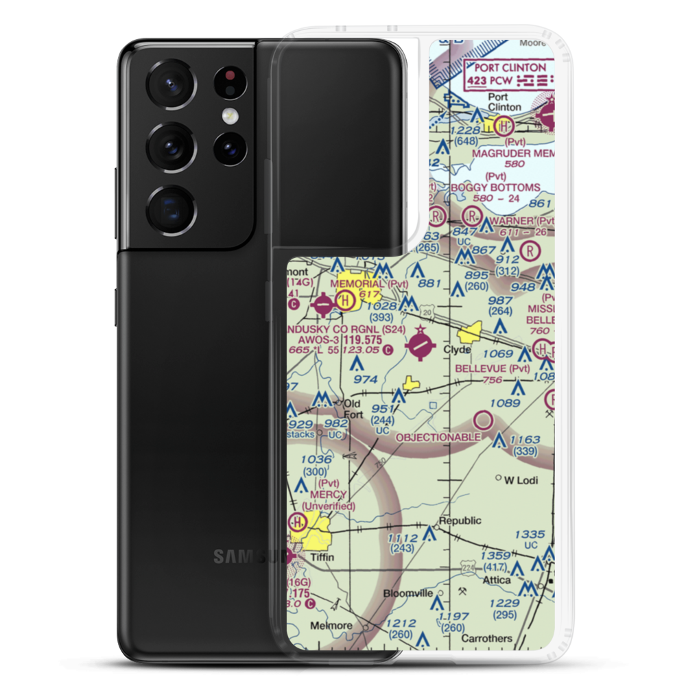 Sandusky County Regional Airport (S24) VFR Sectional Samsung Case Samsung Galaxy S21 Ultra model shown