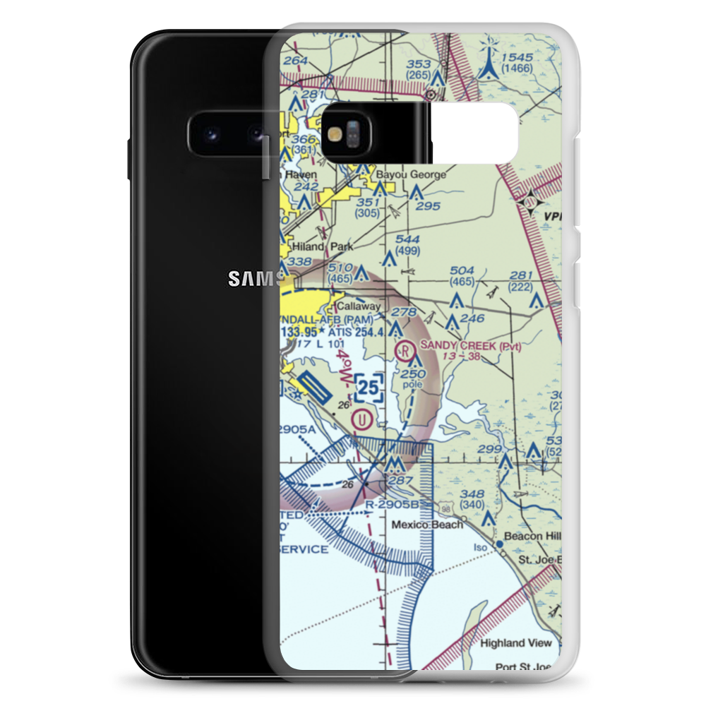 Sandy Creek Airpark (75FL) VFR Sectional Samsung Case Samsung Galaxy S10+ model shown