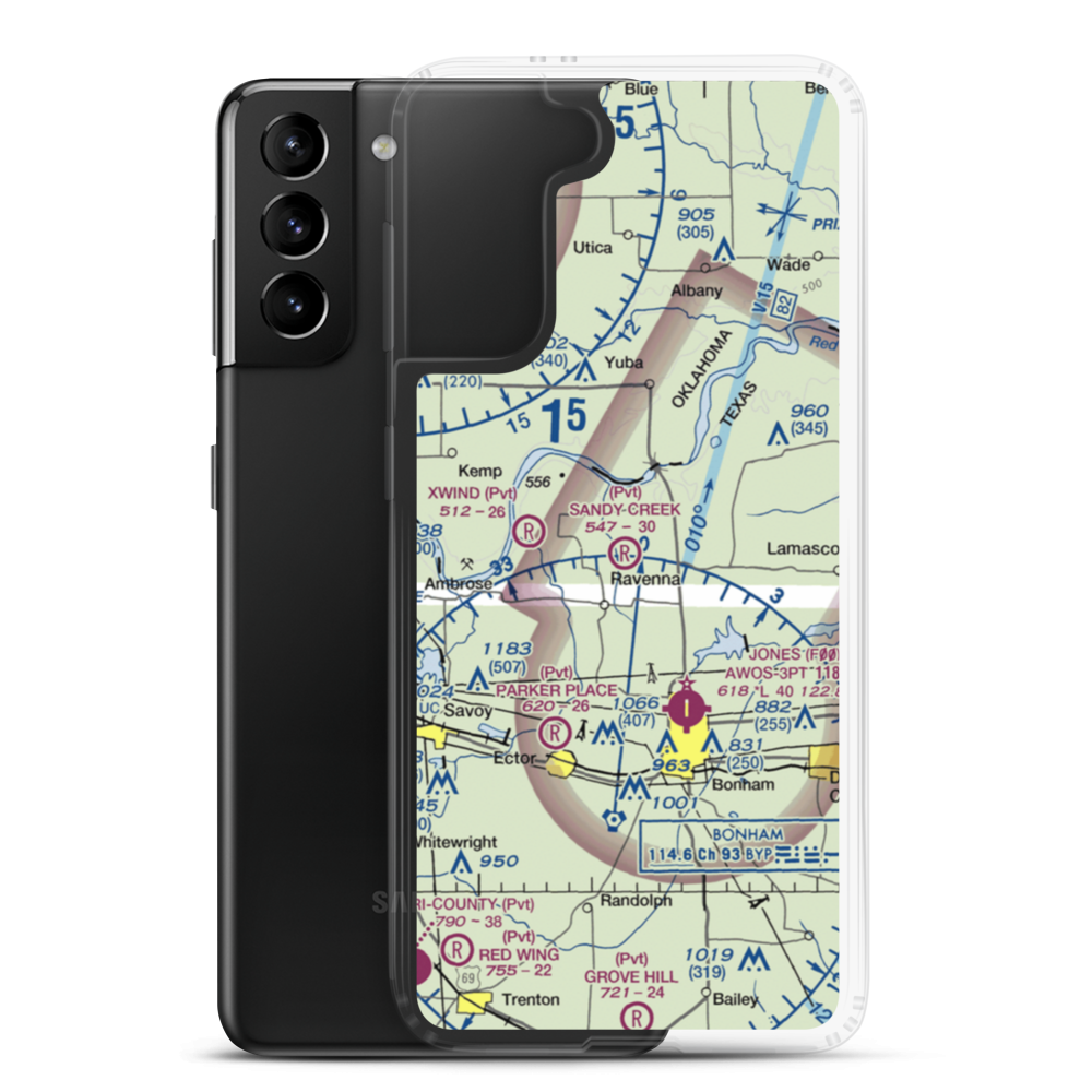 Sandy Creek Ranch Airfield (TX47) VFR Sectional Samsung Case Samsung Galaxy S21 Plus model shown