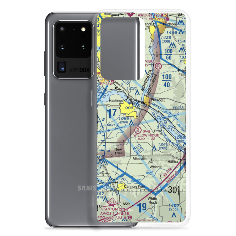Sandy Flats Airport (MN55) VFR Sectional Samsung Case Samsung Galaxy S20 Ultra model shown