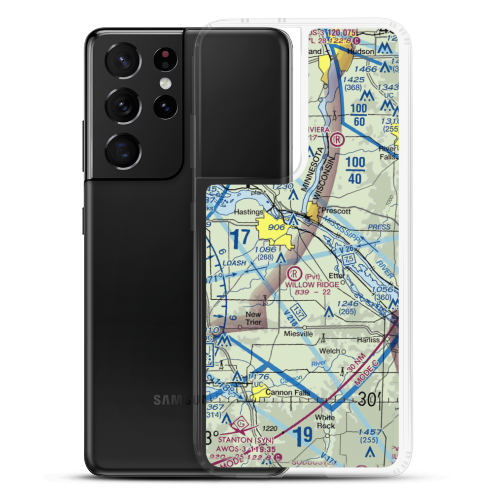 Sandy Flats Airport (MN55) VFR Sectional Samsung Case Samsung Galaxy S21 Ultra model shown