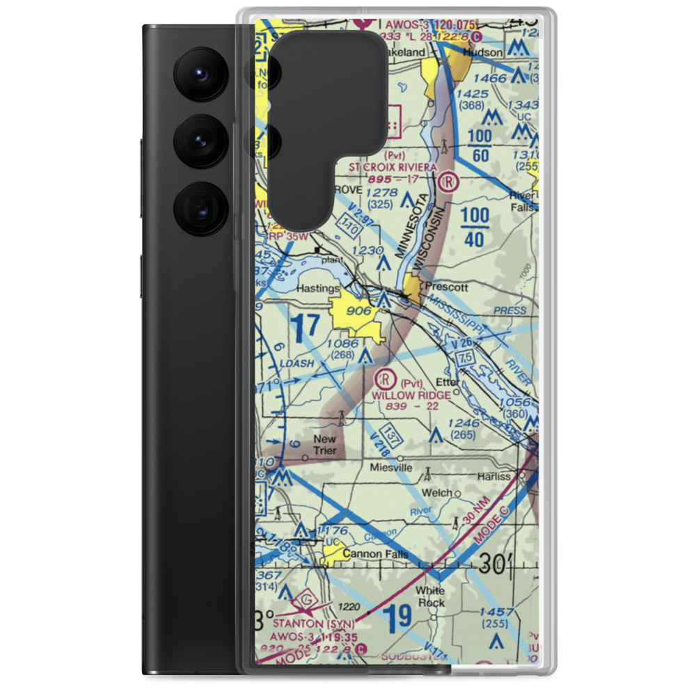 Sandy Flats Airport (MN55) VFR Sectional Samsung Case Samsung Galaxy S22 Ultra model shown
