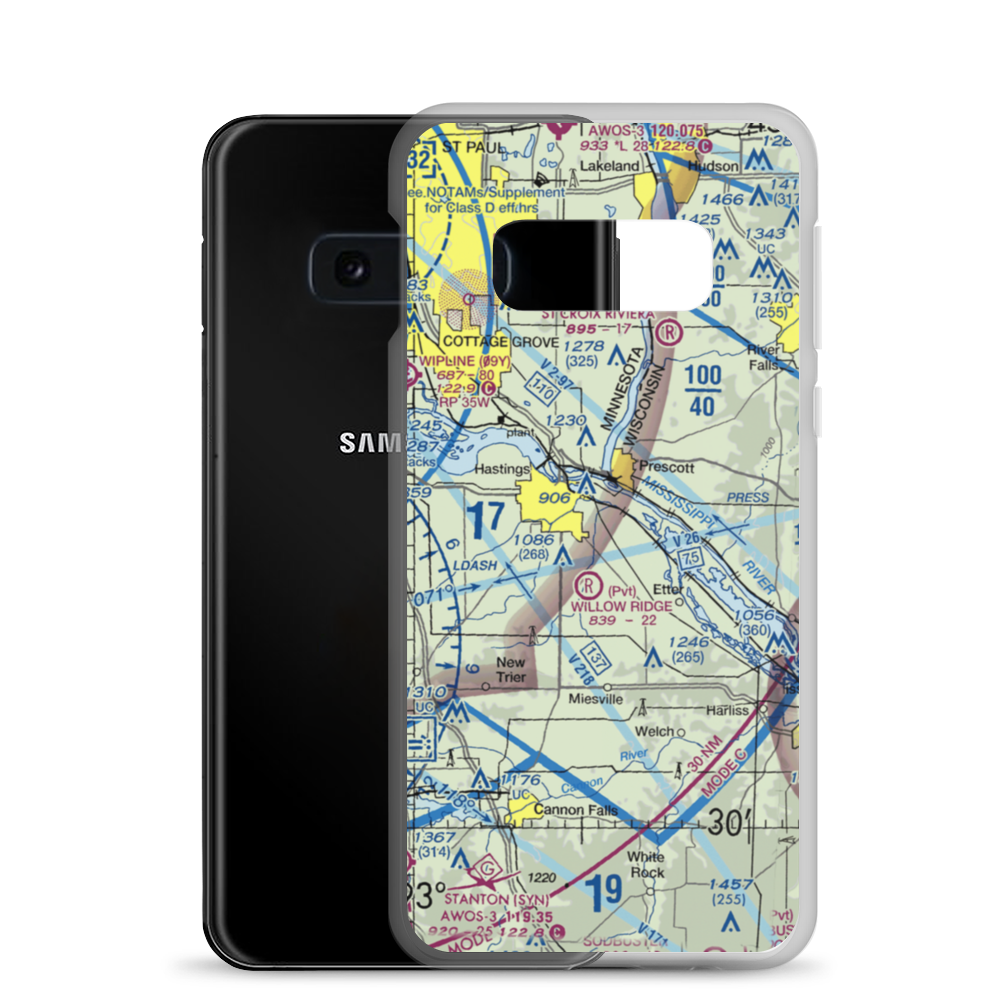 Sandy Flats Airport (MN55) VFR Sectional Samsung Case Samsung Galaxy S10e model shown