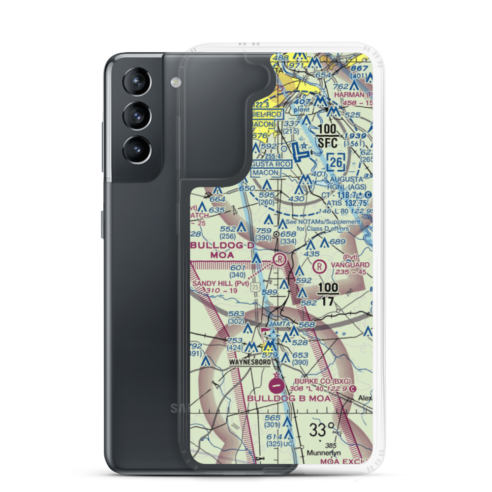 Sandy Hill Airport (GE30) VFR Sectional Samsung Case Samsung Galaxy S21 model shown