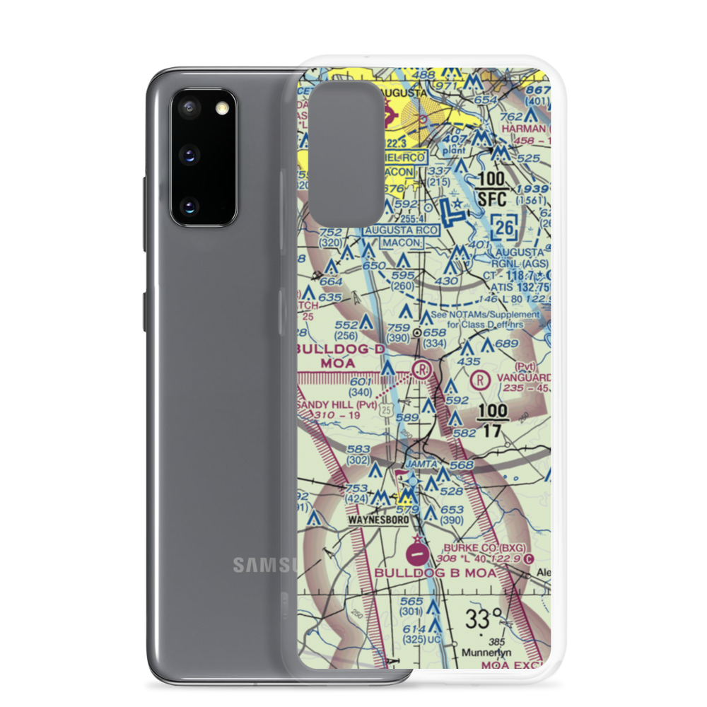 Sandy Hill Airport (GE30) VFR Sectional Samsung Case Samsung Galaxy S20 model shown