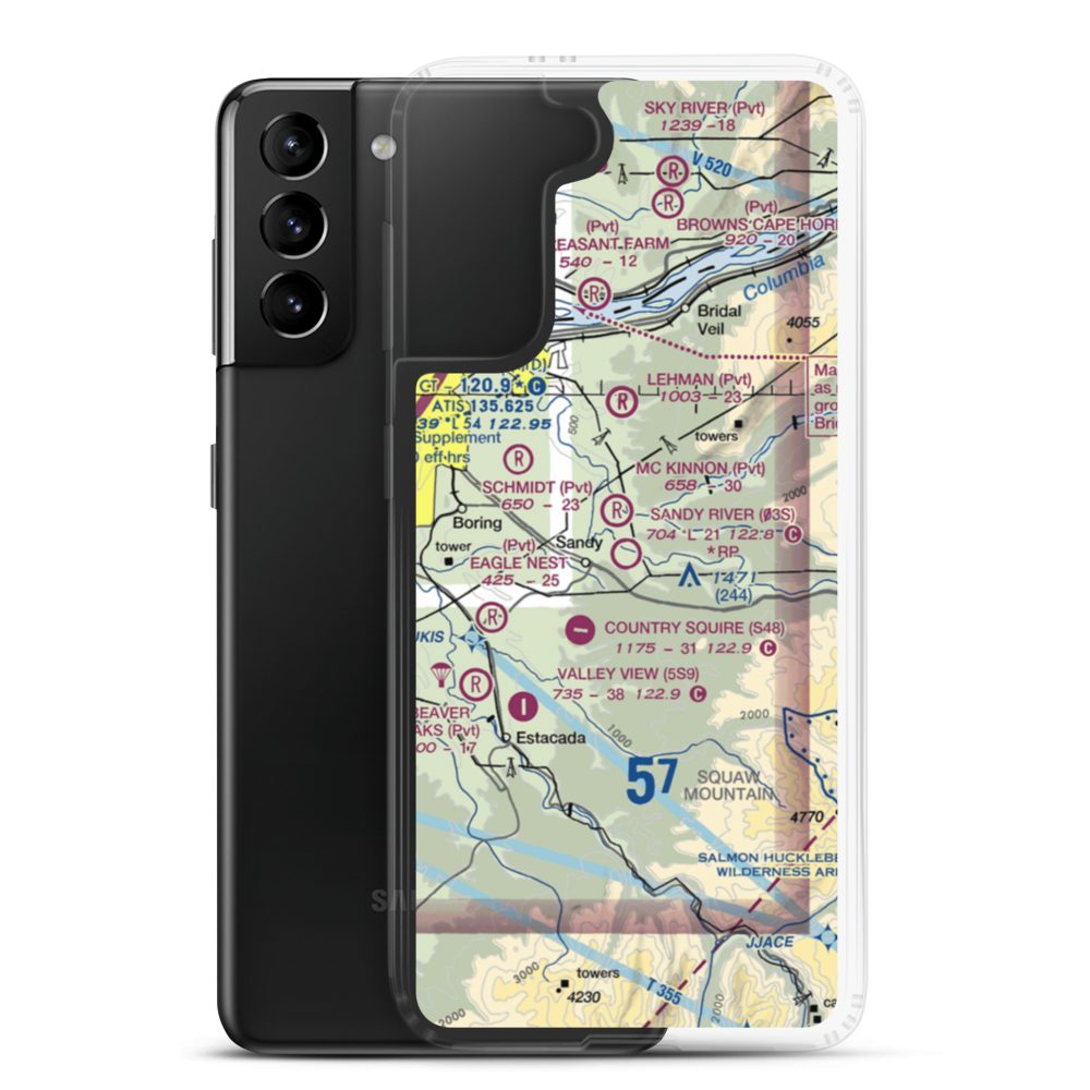 Sandy River Airport (03S) VFR Sectional Samsung Case Samsung Galaxy S21 Plus model shown