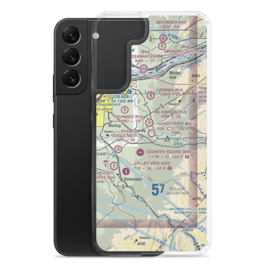 Sandy River Airport (03S) VFR Sectional Samsung Case Samsung Galaxy S22 Plus model shown