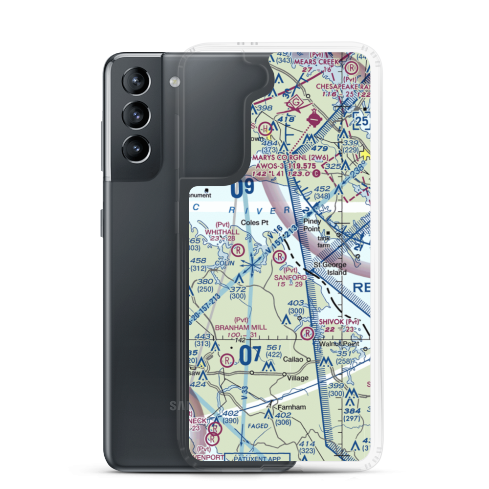 Sanford Field (VA23) VFR Sectional Samsung Case Samsung Galaxy S21 model shown