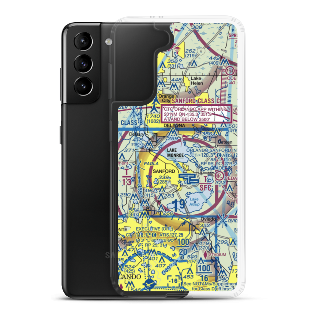 Sanford Seaplane Base (FL55) VFR Sectional Samsung Case Samsung Galaxy S21 Plus model shown