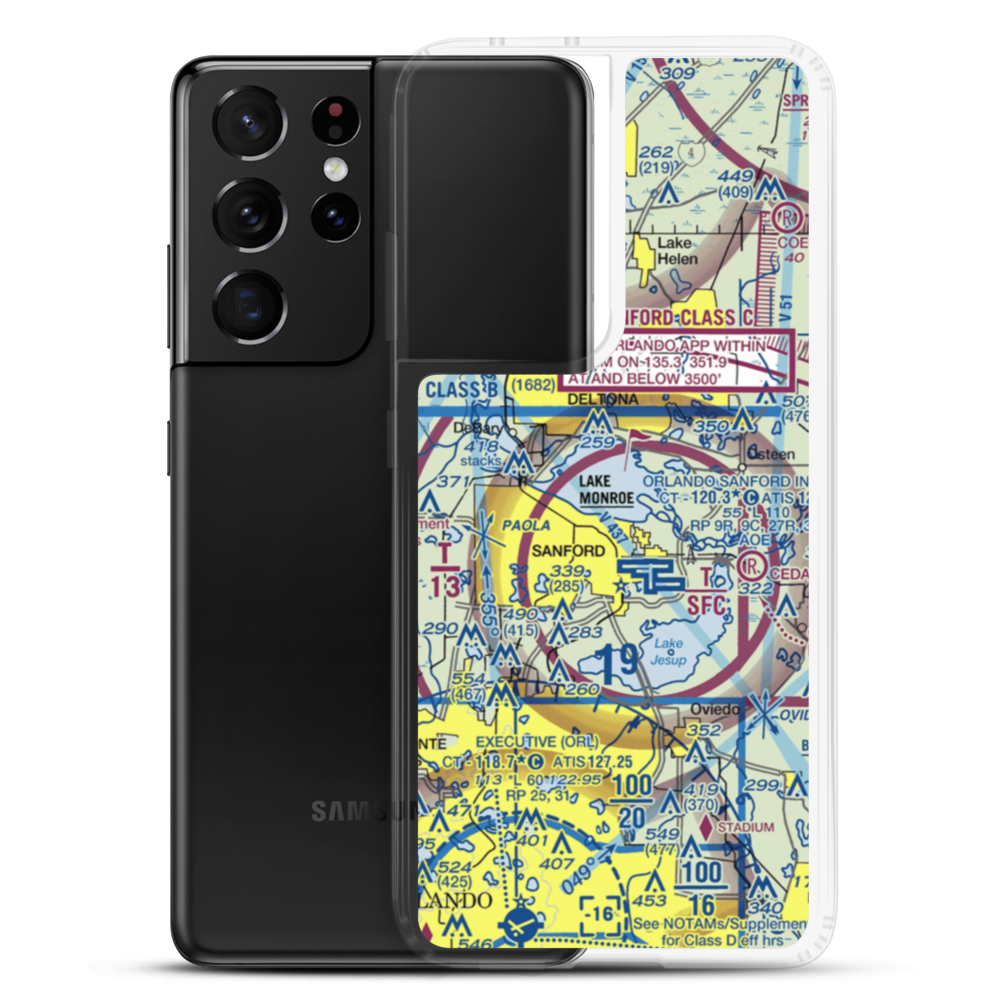 Sanford Seaplane Base (FL55) VFR Sectional Samsung Case Samsung Galaxy S21 Ultra model shown