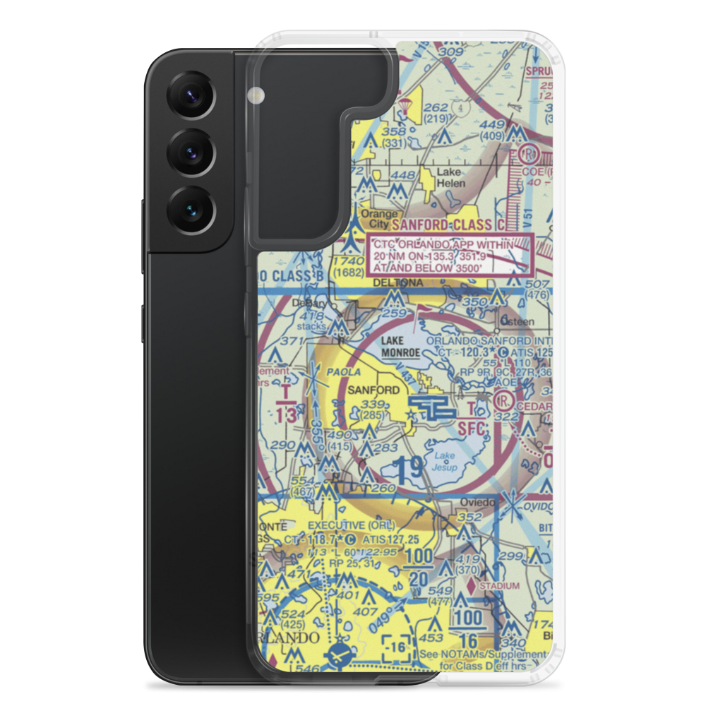 Sanford Seaplane Base (FL55) VFR Sectional Samsung Case Samsung Galaxy S22 Plus model shown