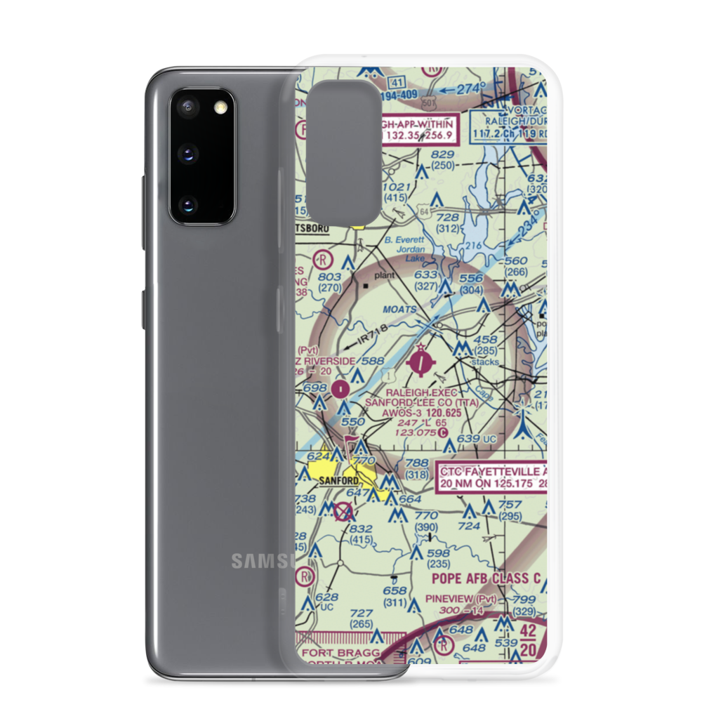 Sanford-Lee County Regional Airport (TTA) VFR Sectional Samsung Case Samsung Galaxy S20 model shown