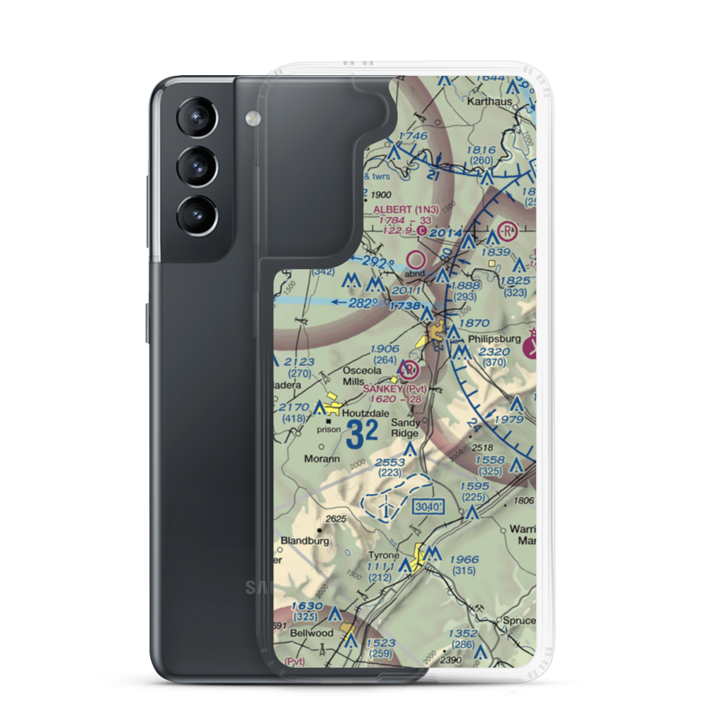 Sankey Airport (1PS4) VFR Sectional Samsung Case Samsung Galaxy S21 model shown