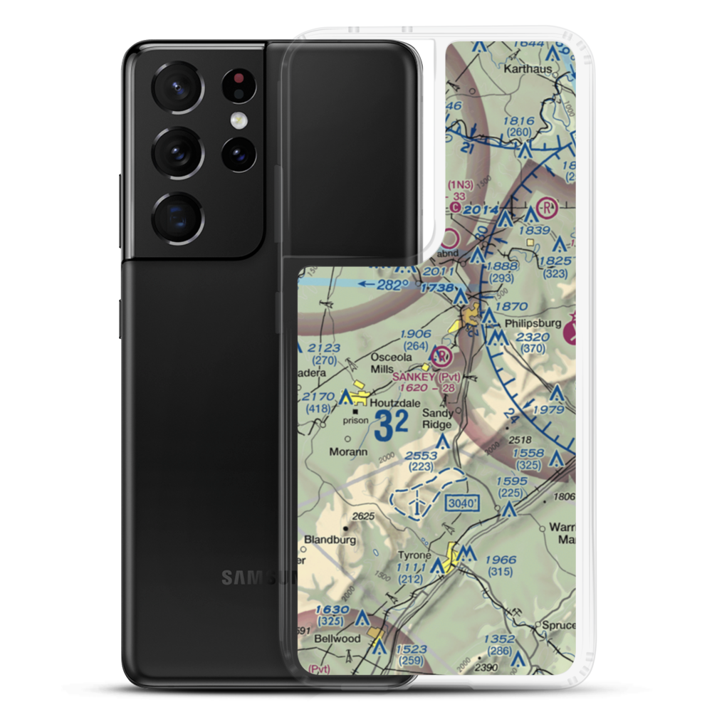 Sankey Airport (1PS4) VFR Sectional Samsung Case Samsung Galaxy S21 Ultra model shown