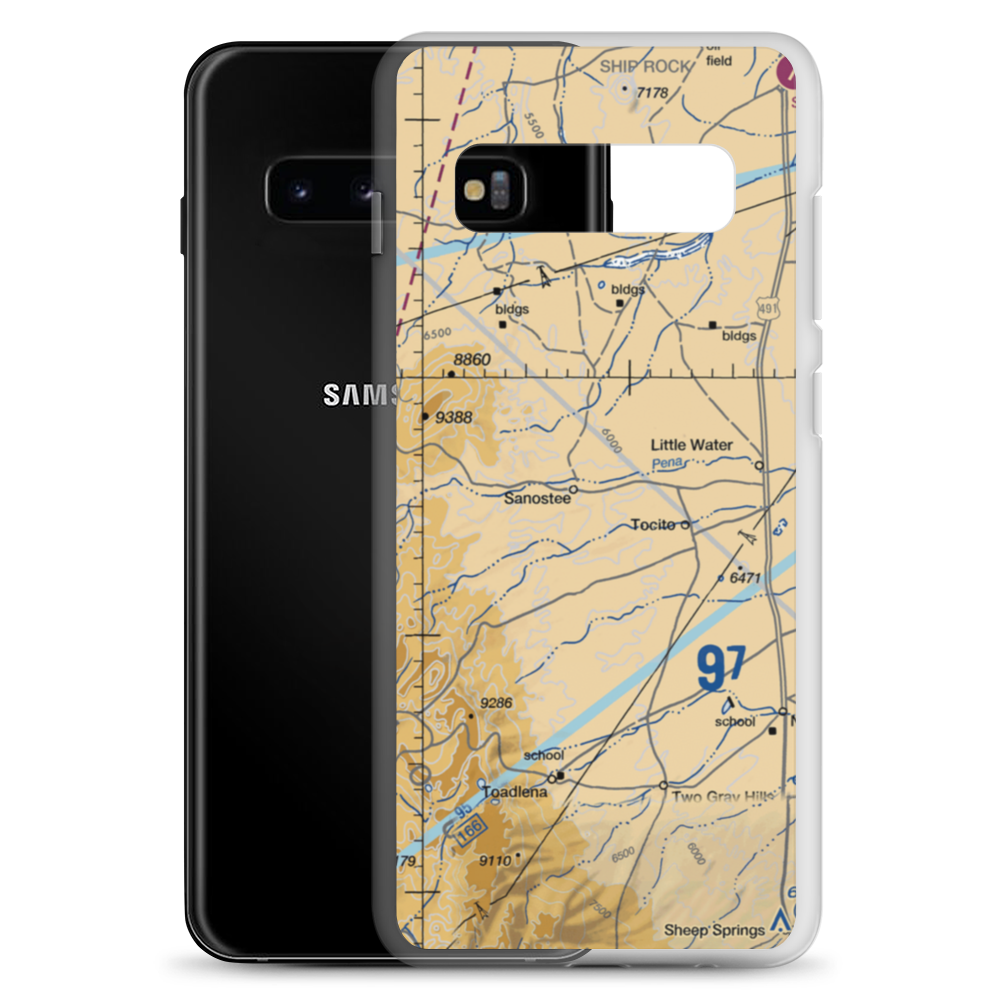 Sanostee Airport (NM27) VFR Sectional Samsung Case Samsung Galaxy S10+ model shown
