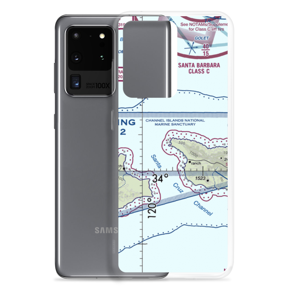 Santa Cruz Island Airport (SZN) VFR Sectional Samsung Case Samsung Galaxy S20 Ultra model shown