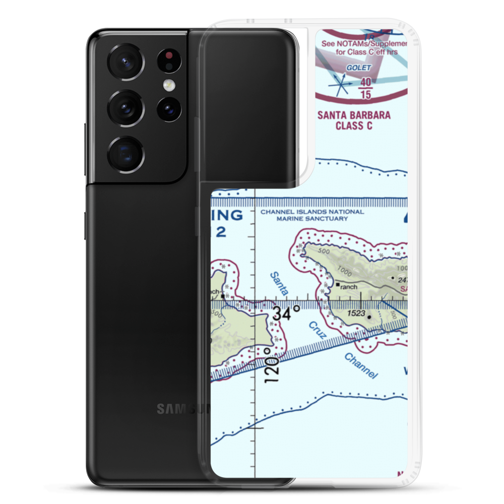 Santa Cruz Island Airport (SZN) VFR Sectional Samsung Case Samsung Galaxy S21 Ultra model shown
