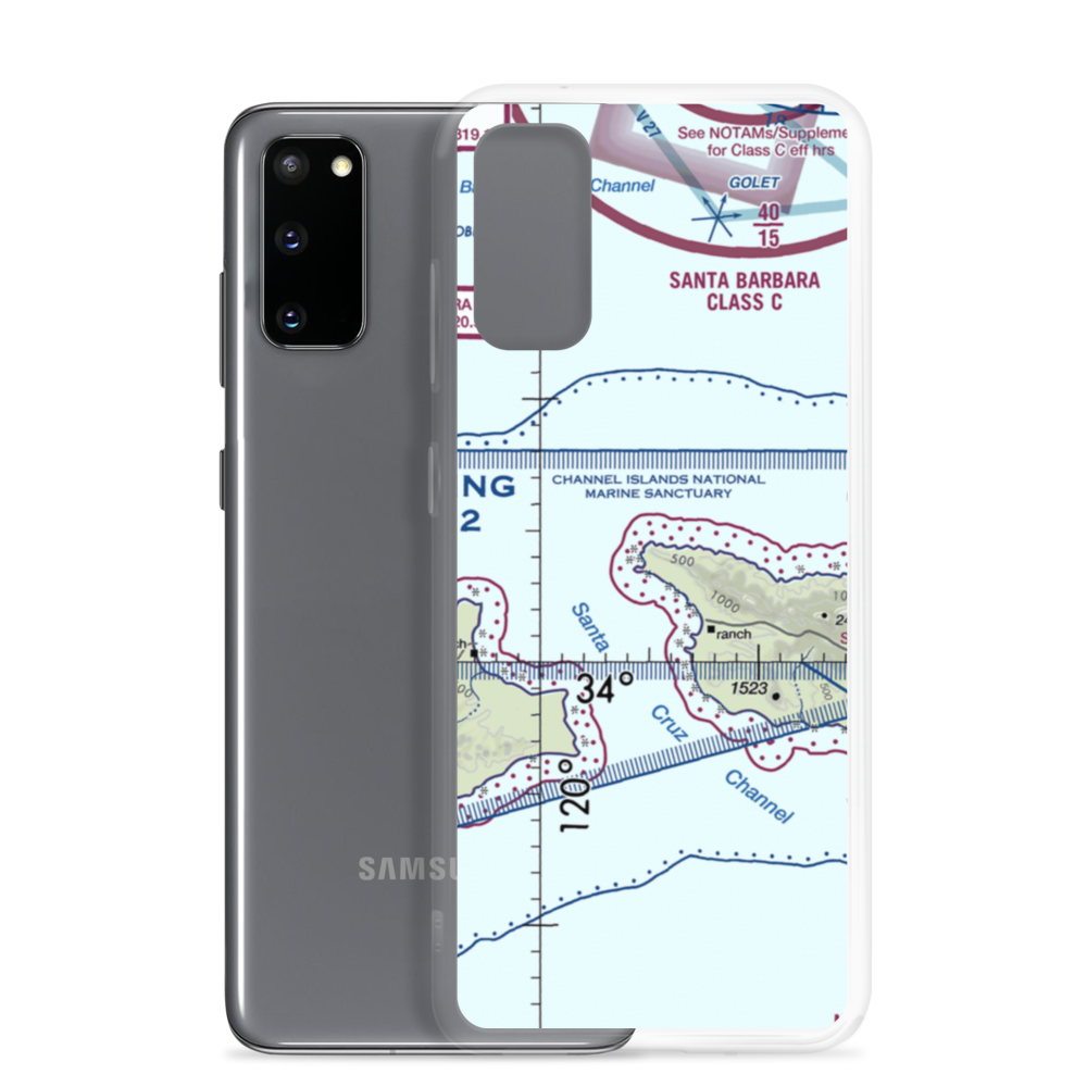 Santa Cruz Island Airport (SZN) VFR Sectional Samsung Case Samsung Galaxy S20 model shown