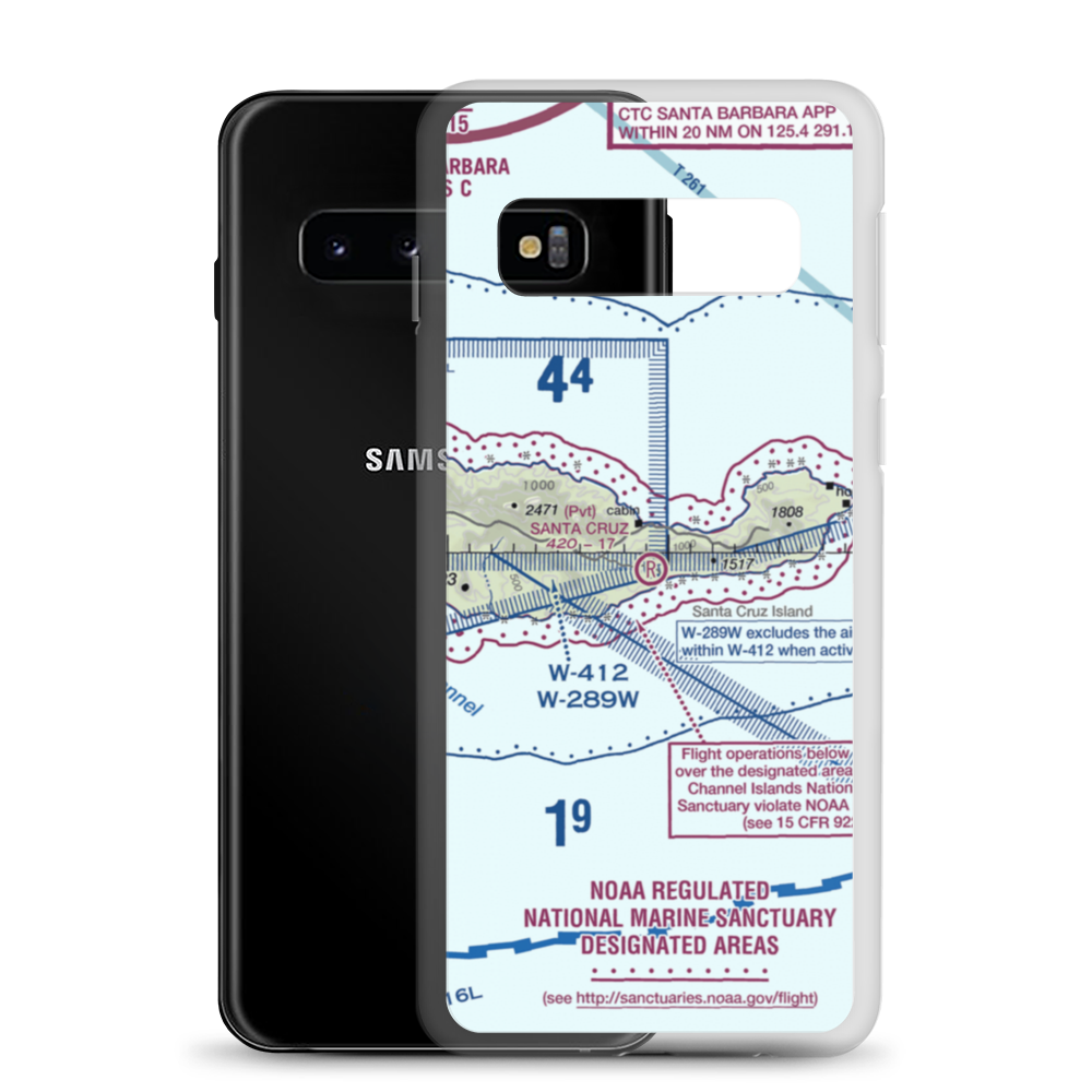 Santa Cruz Ranch Airstrip (44CA) VFR Sectional Samsung Case Samsung Galaxy S10 model shown