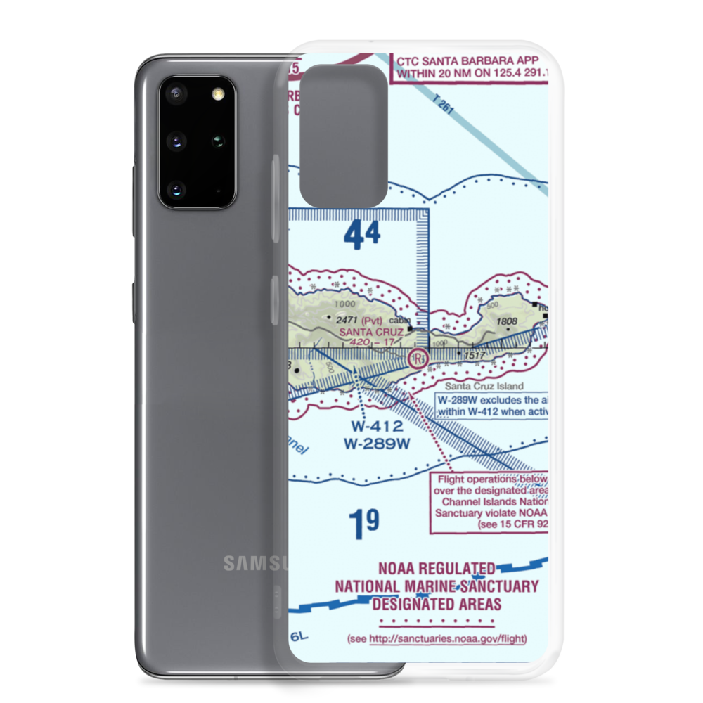 Santa Cruz Ranch Airstrip (44CA) VFR Sectional Samsung Case Samsung Galaxy S20 Plus model shown