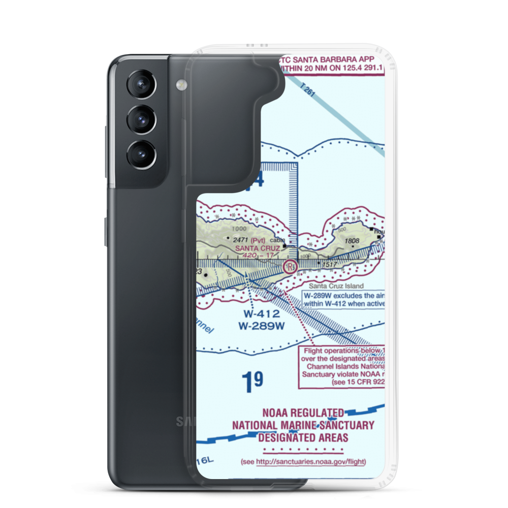 Santa Cruz Ranch Airstrip (44CA) VFR Sectional Samsung Case Samsung Galaxy S21 model shown