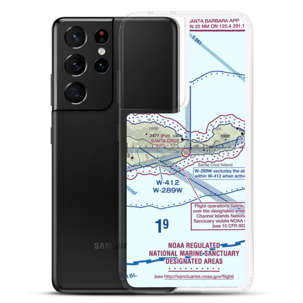 Santa Cruz Ranch Airstrip (44CA) VFR Sectional Samsung Case Samsung Galaxy S21 Ultra model shown