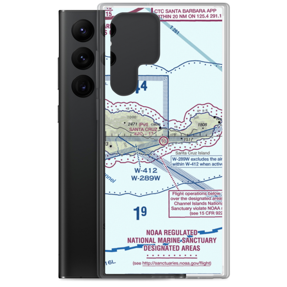 Santa Cruz Ranch Airstrip (44CA) VFR Sectional Samsung Case Samsung Galaxy S22 Ultra model shown