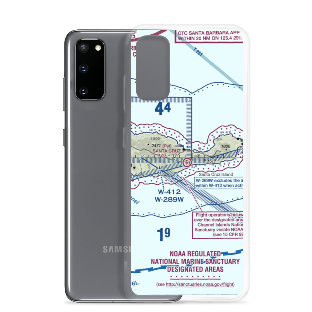 Santa Cruz Ranch Airstrip (44CA) VFR Sectional Samsung Case Samsung Galaxy S20 model shown