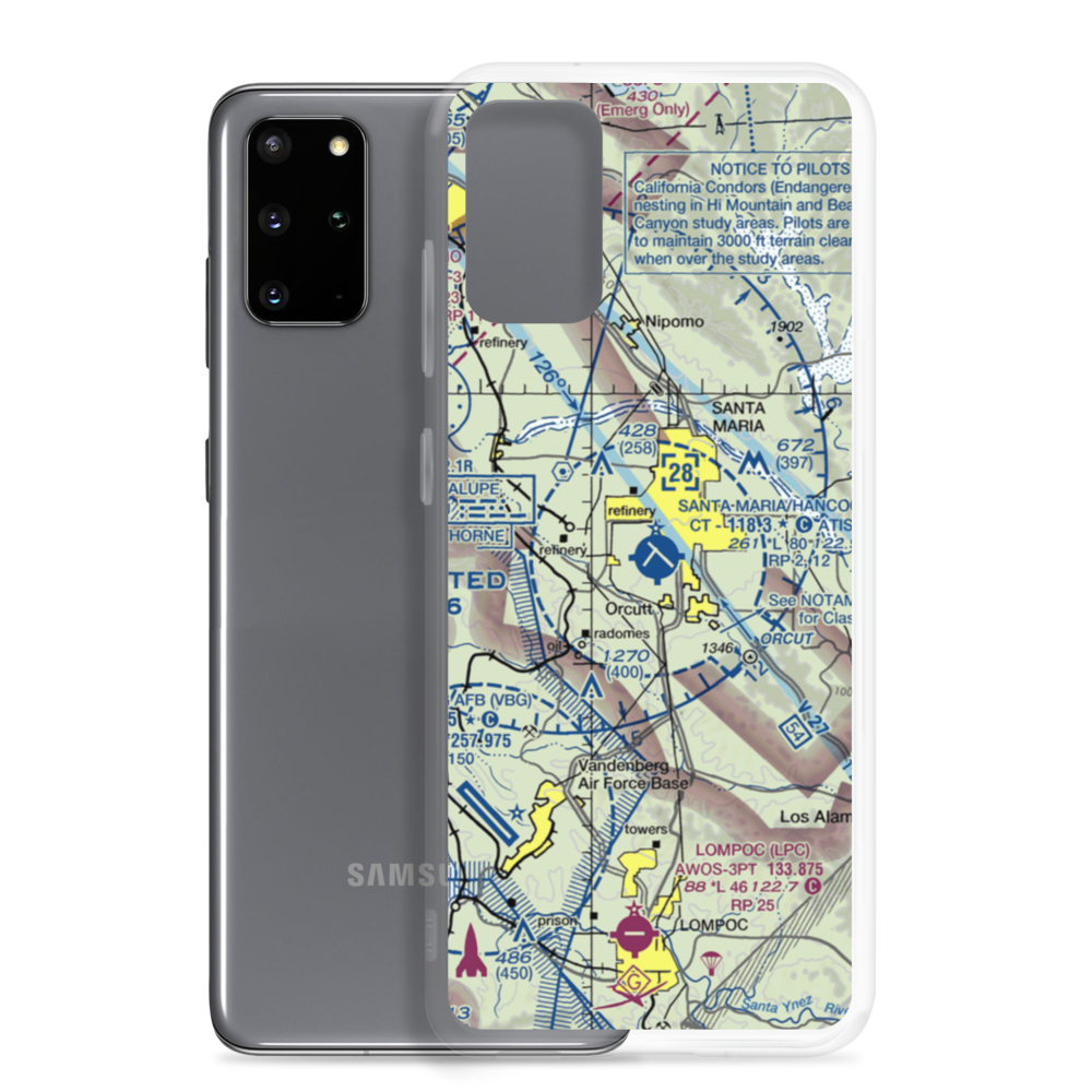Santa Maria Pub/Capt G Allan Hancock Field (SMX) VFR Sectional Samsung Case Samsung Galaxy S20 Plus model shown