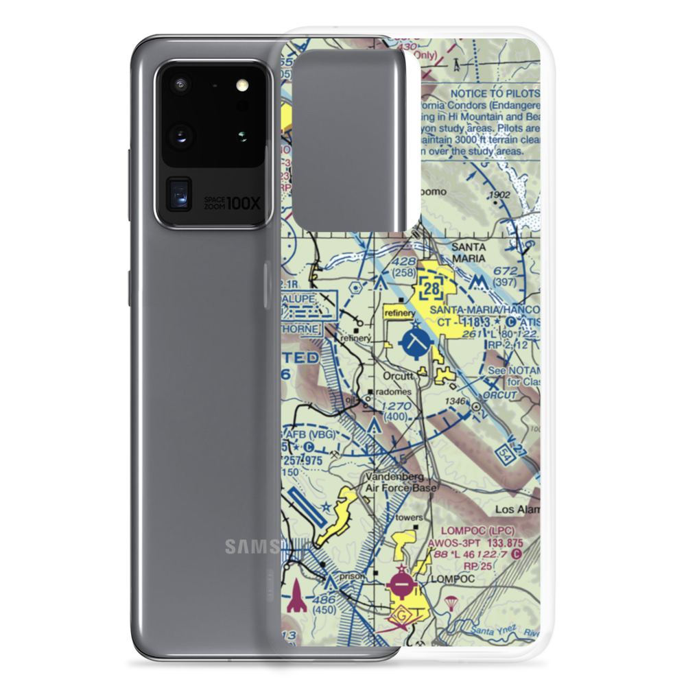 Santa Maria Pub/Capt G Allan Hancock Field (SMX) VFR Sectional Samsung Case Samsung Galaxy S20 Ultra model shown