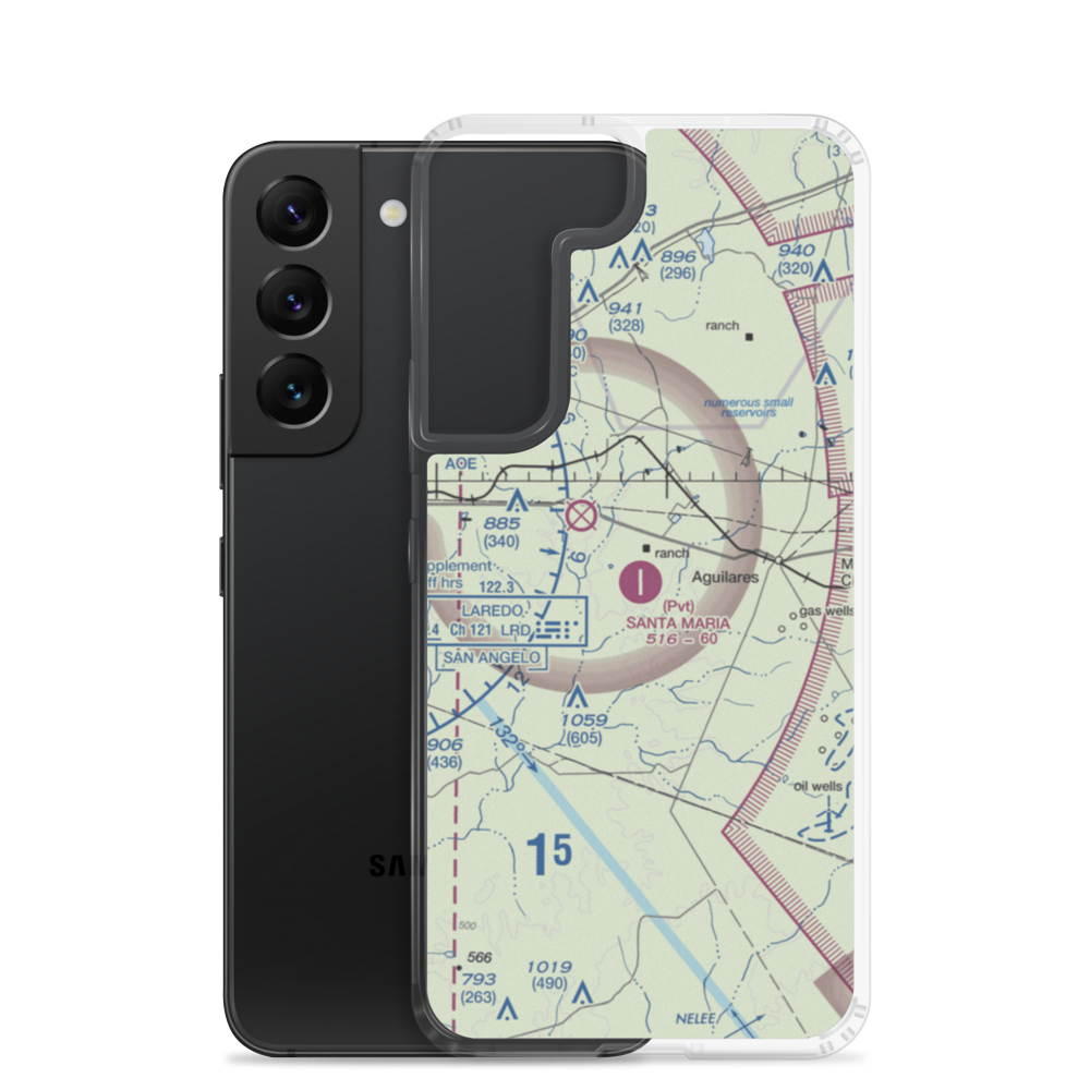 Santa Maria Ranch Airport (0TE5) VFR Sectional Samsung Case Samsung Galaxy S22 model shown