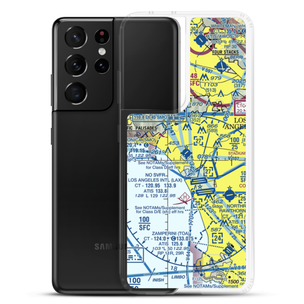 Santa Monica Municipal Airport (SMO) VFR Sectional Samsung Case Samsung Galaxy S21 Ultra model shown