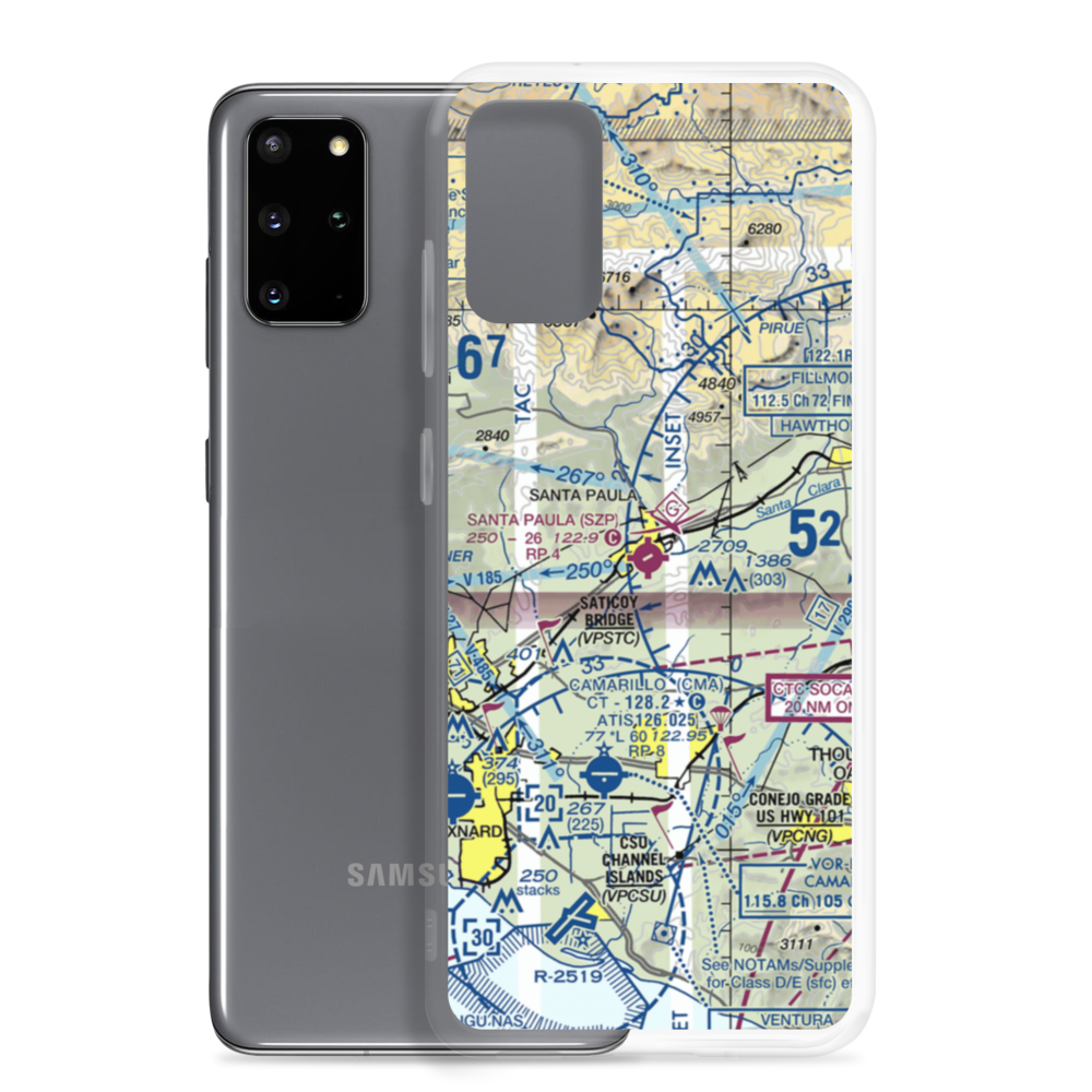 Santa Paula Airport (SZP) VFR Sectional Samsung Case Samsung Galaxy S20 Plus model shown