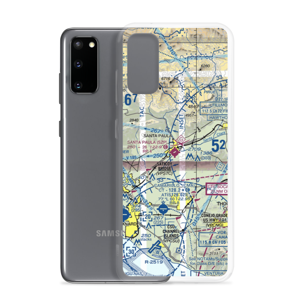 Santa Paula Airport (SZP) VFR Sectional Samsung Case Samsung Galaxy S20 model shown