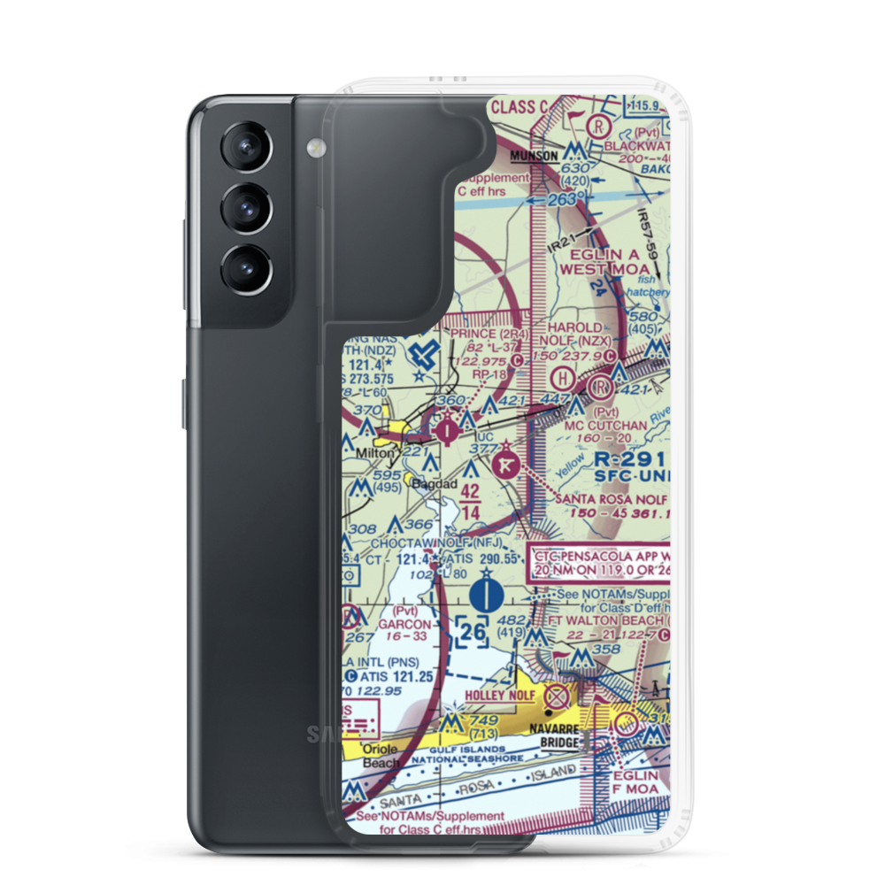 Santa Rosa Nolf Airport (NGS) VFR Sectional Samsung Case Samsung Galaxy S21 model shown