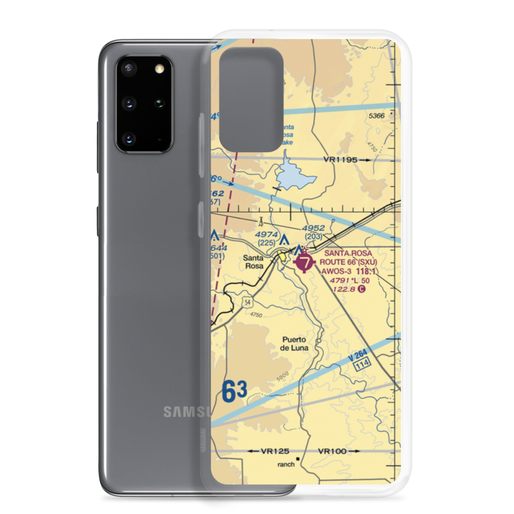 Santa Rosa Route 66 Airport (SXU) VFR Sectional Samsung Case Samsung Galaxy S20 Plus model shown