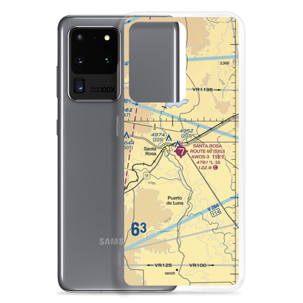 Santa Rosa Route 66 Airport (SXU) VFR Sectional Samsung Case Samsung Galaxy S20 Ultra model shown