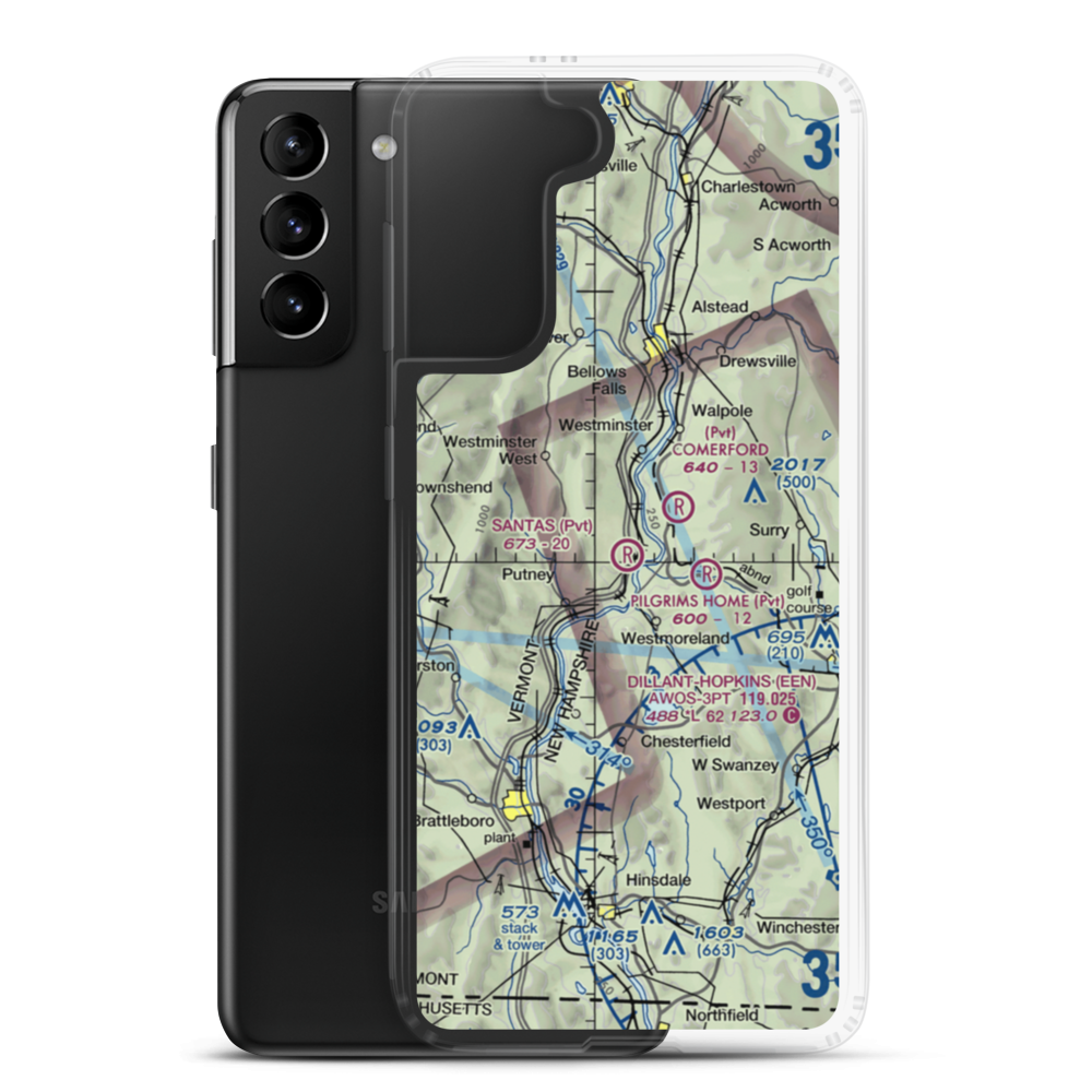 Santa's Airport (VT06) VFR Sectional Samsung Case Samsung Galaxy S21 Plus model shown