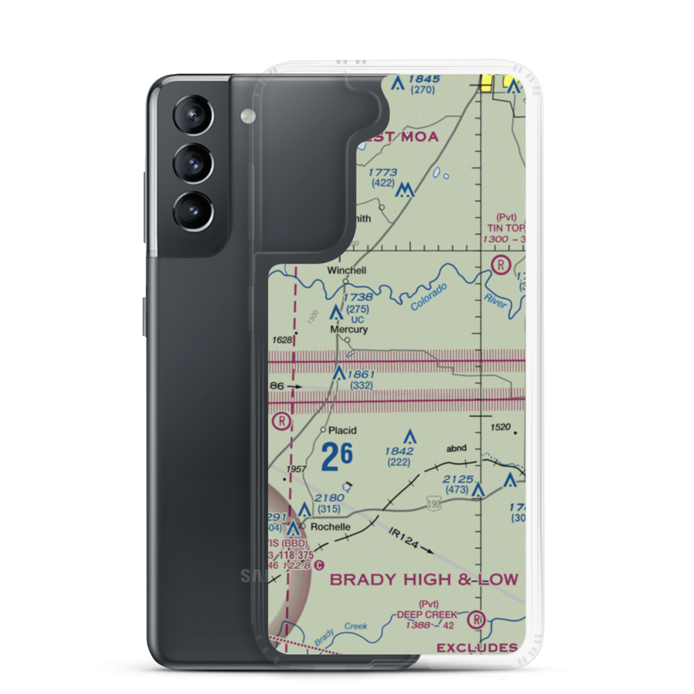 Santiago Cattle Company Airport (XS78) VFR Sectional Samsung Case Samsung Galaxy S21 model shown