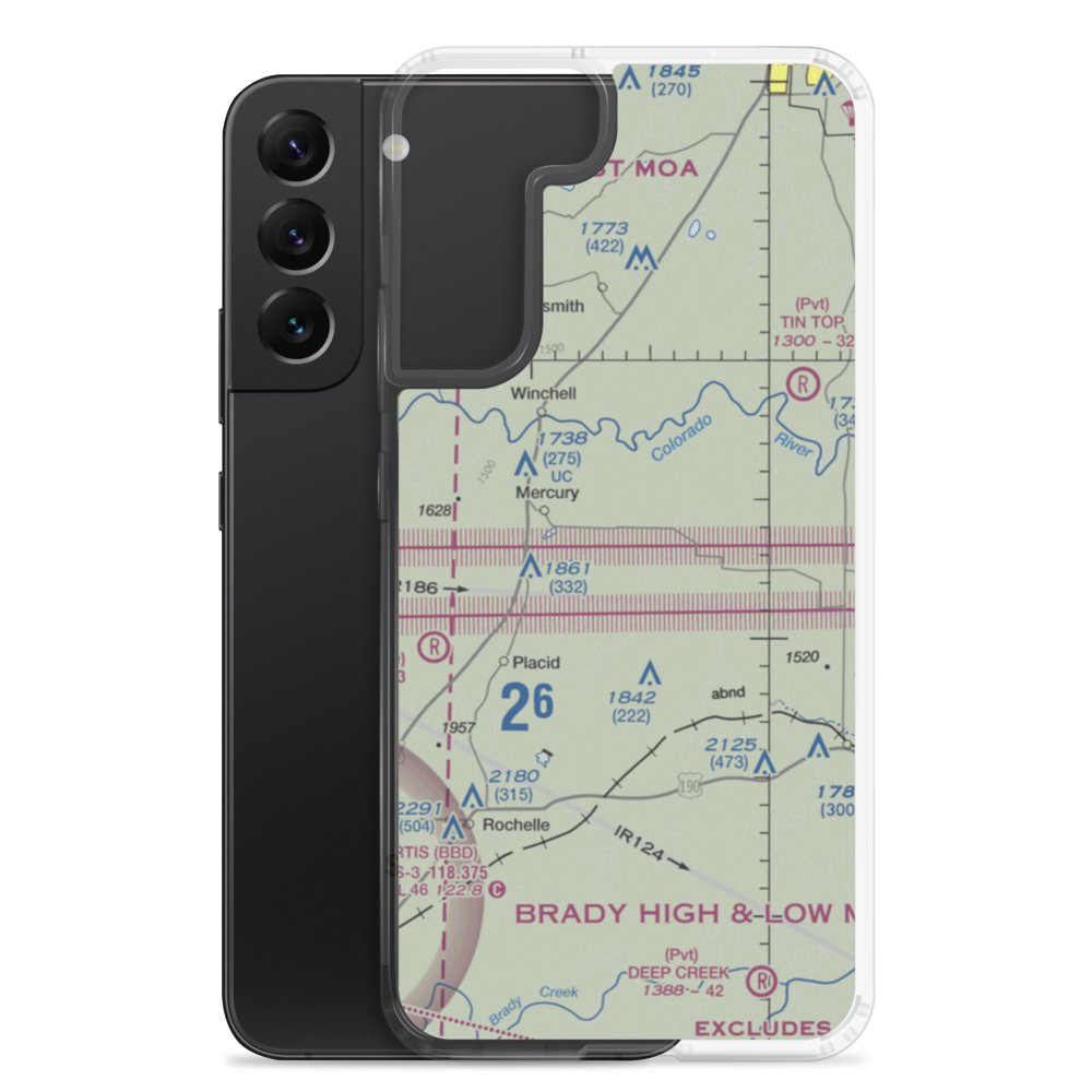 Santiago Cattle Company Airport (XS78) VFR Sectional Samsung Case Samsung Galaxy S22 Plus model shown