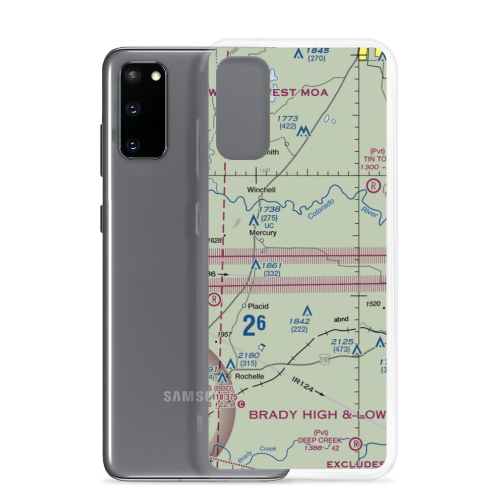 Santiago Cattle Company Airport (XS78) VFR Sectional Samsung Case Samsung Galaxy S20 model shown