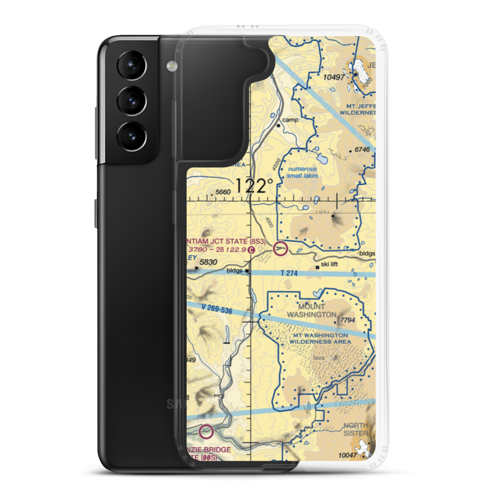 Santiam Junction State Airport (8S3) VFR Sectional Samsung Case Samsung Galaxy S21 Plus model shown