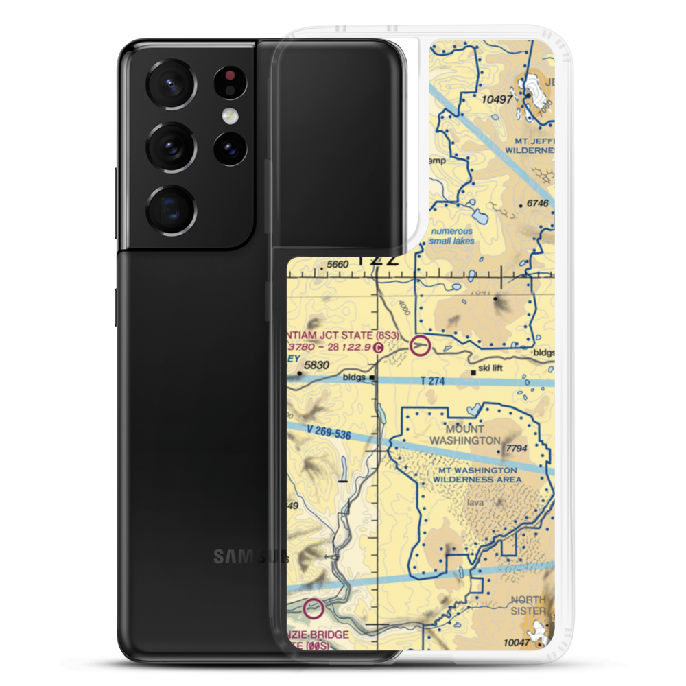 Santiam Junction State Airport (8S3) VFR Sectional Samsung Case Samsung Galaxy S21 Ultra model shown