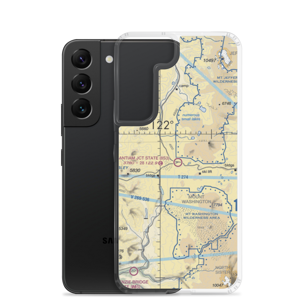 Santiam Junction State Airport (8S3) VFR Sectional Samsung Case Samsung Galaxy S22 model shown