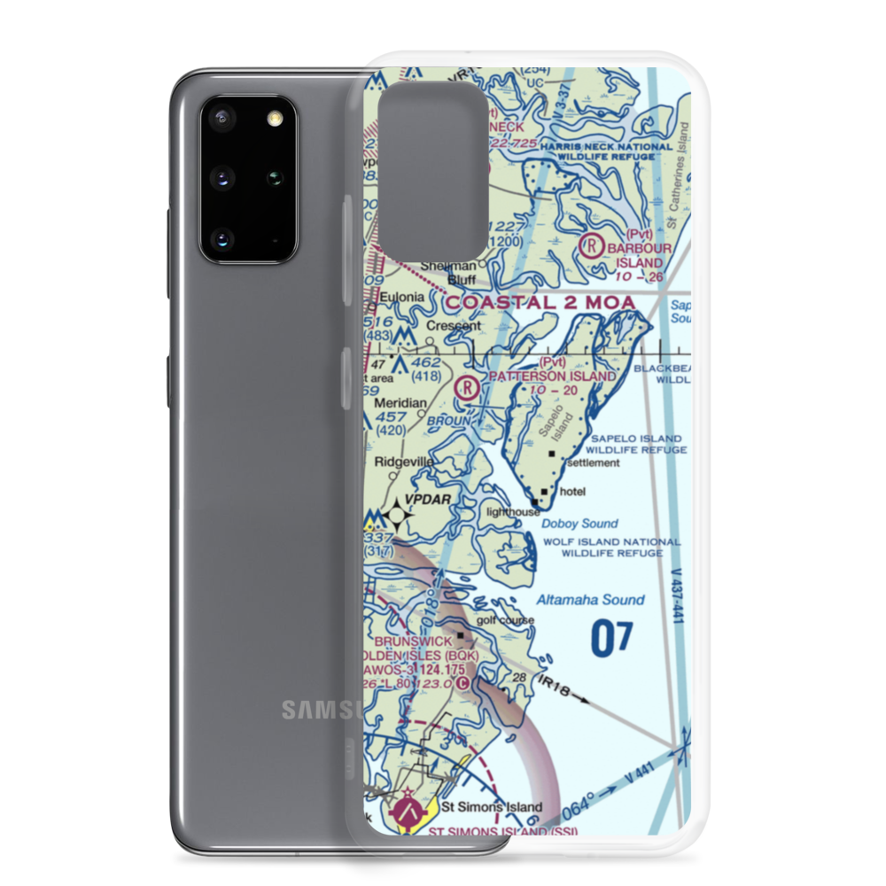 Sapelo Island Airport (08GA) VFR Sectional Samsung Case Samsung Galaxy S20 Plus model shown