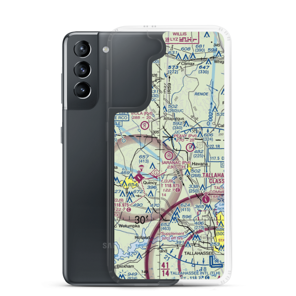 Saranac Farm Airport (9FL2) VFR Sectional Samsung Case Samsung Galaxy S21 model shown