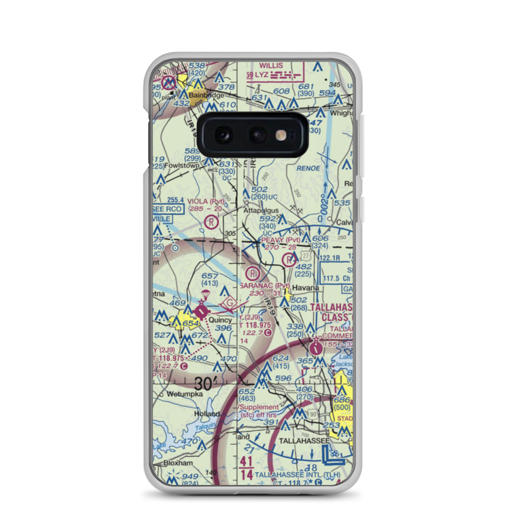 Saranac Farm Airport (9FL2) VFR Sectional Samsung Case Samsung Galaxy S10e model shown