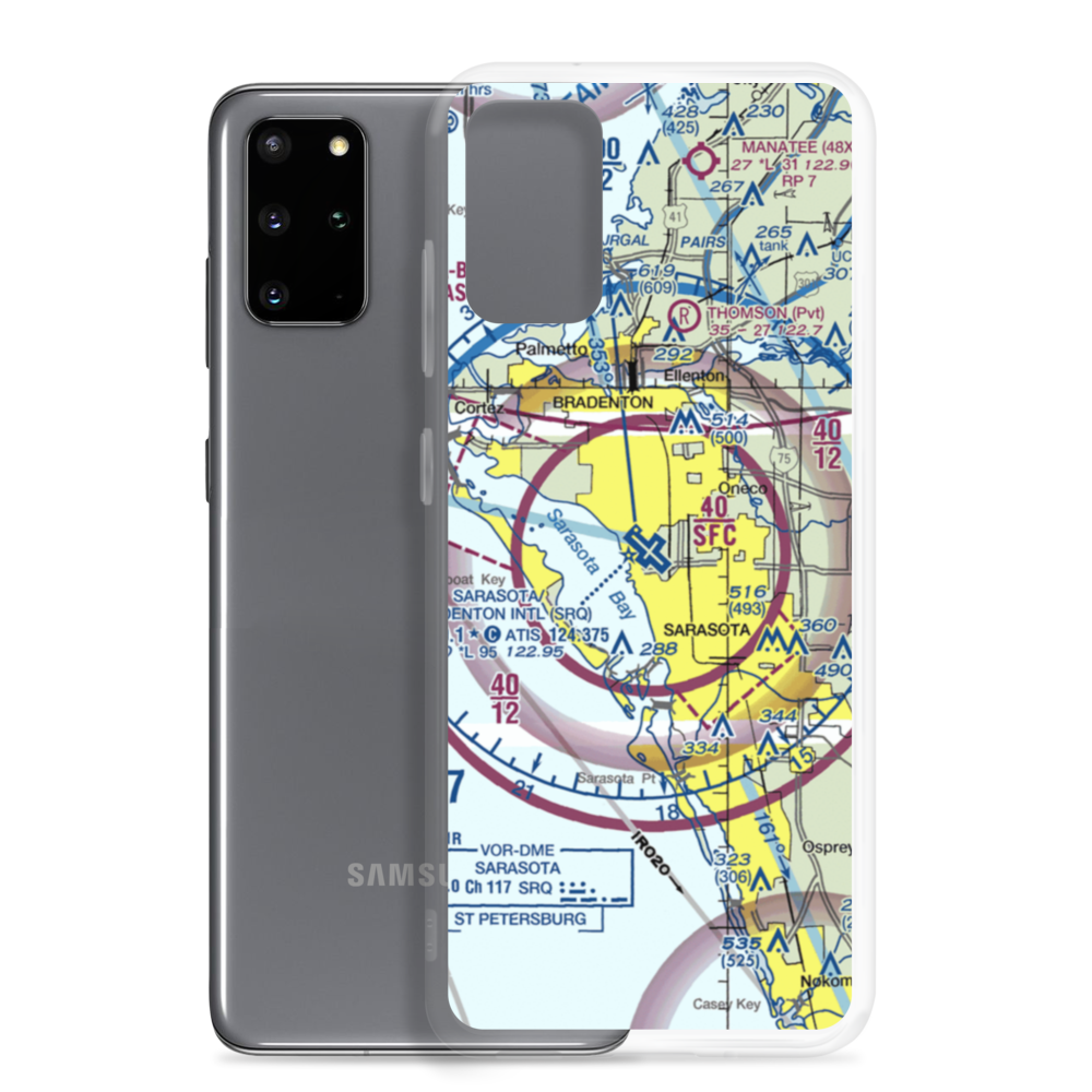 Sarasota Bradenton International Airport (SRQ) VFR Sectional Samsung Case Samsung Galaxy S20 Plus model shown