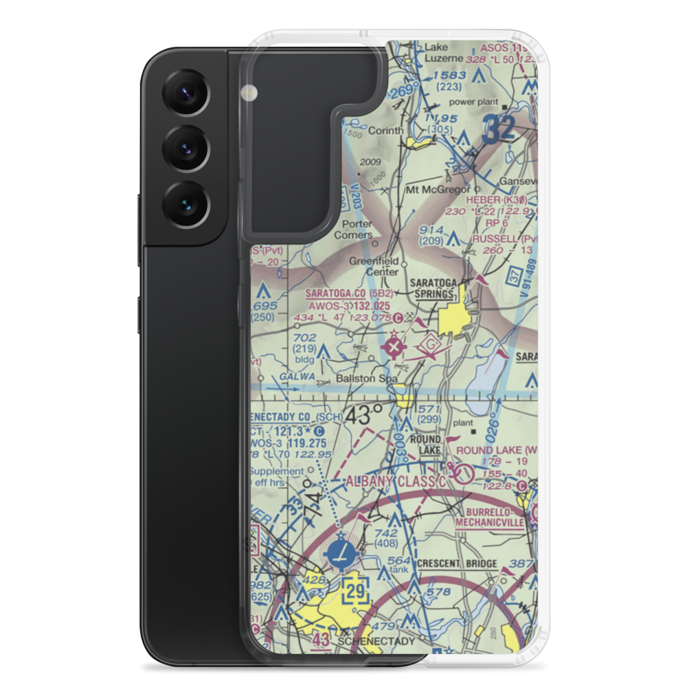 Saratoga County Airport (5B2) VFR Sectional Samsung Case Samsung Galaxy S22 Plus model shown