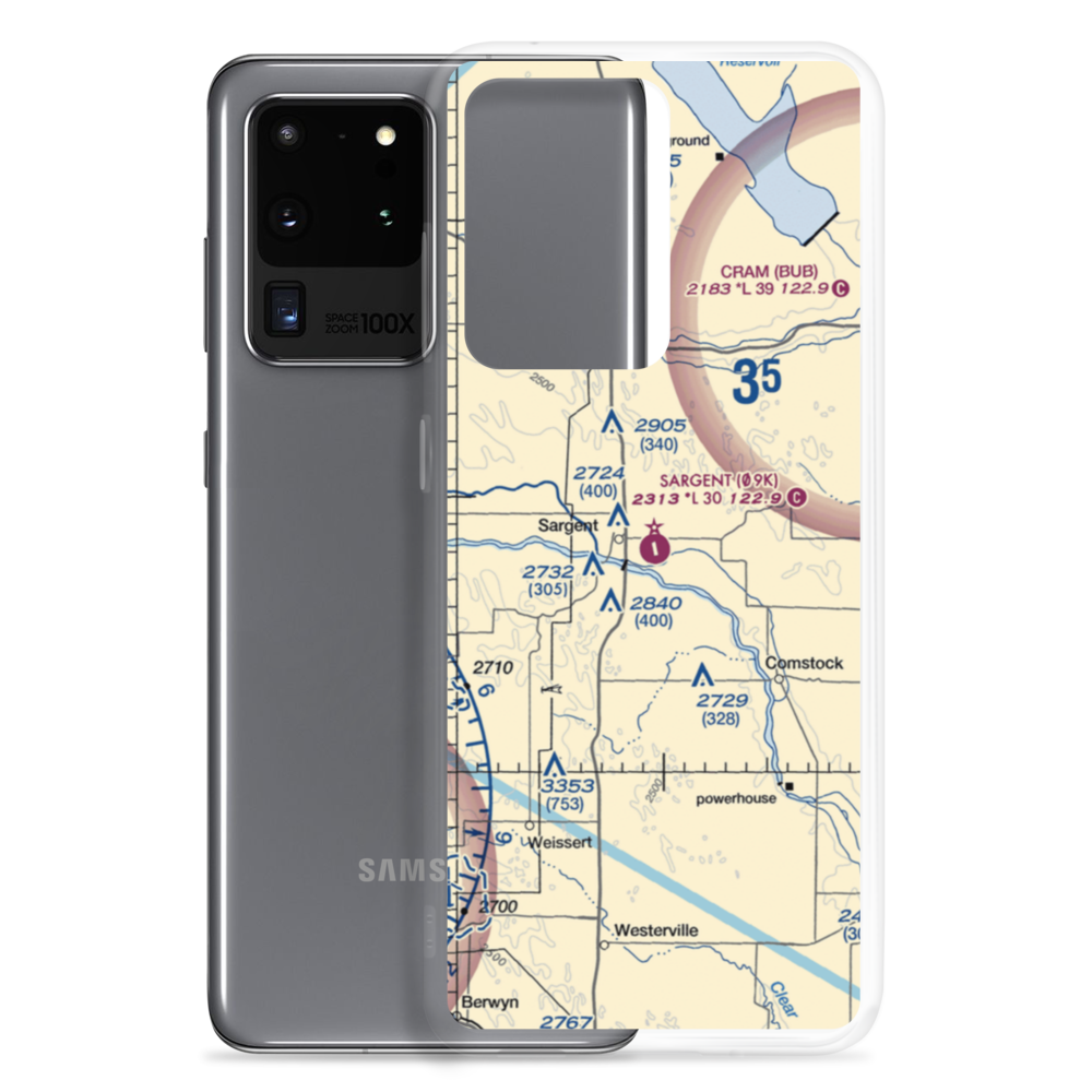 Sargent Municipal Airport (09K) VFR Sectional Samsung Case Samsung Galaxy S20 Ultra model shown